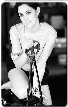hot chick on cool bike